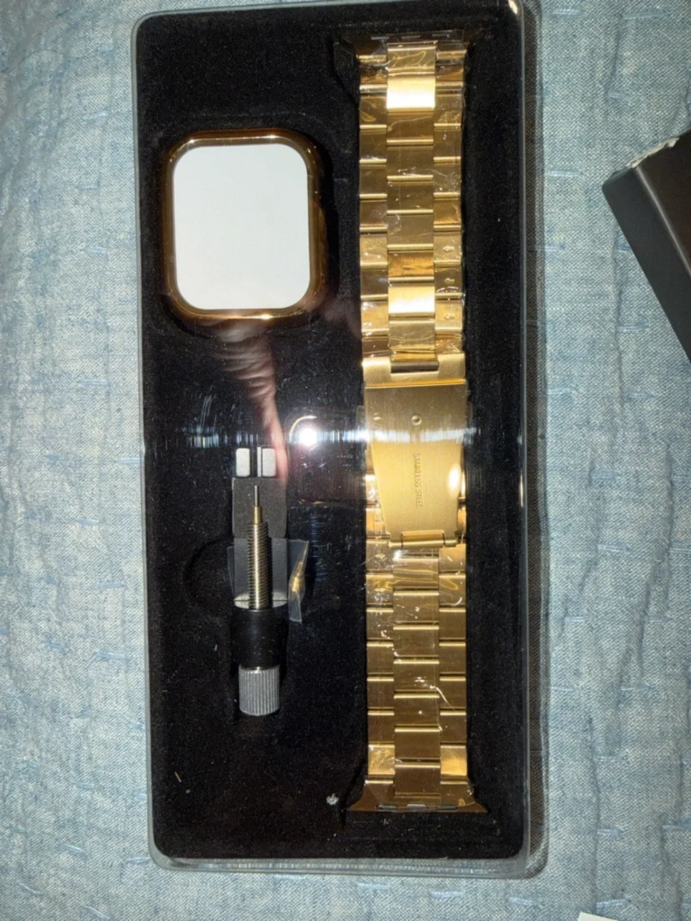 Gold Watch Band and Facecover for Smartwatches